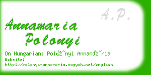 annamaria polonyi business card